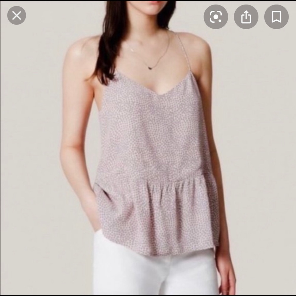 ⭐️HP Loft pink peplum racer back tank
